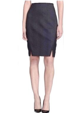 Ted Baker Snake Embossed Textured Knee Length Skirt Size 4*